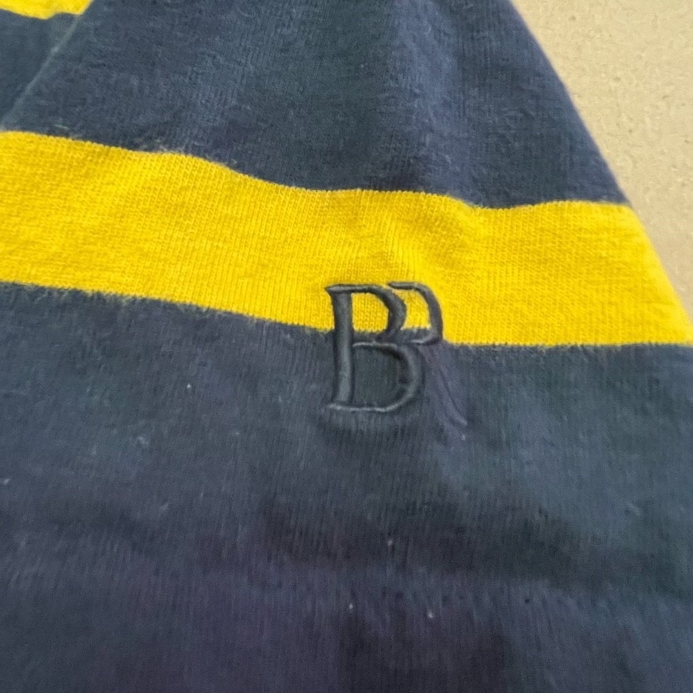 Banana Republic Men's Large Short Sleeved‎ Rugby Polo Navy/Yellow Preppy - Picture 4 of 10